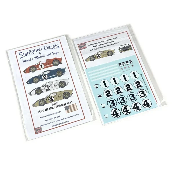 1/24 Starfighter Decals – Ford GT MK II Sebring 1966