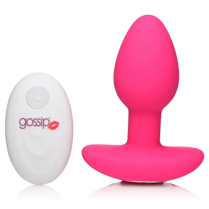 10X Pop Rocker Vibrating Silicone Plug with Remote – Magenta