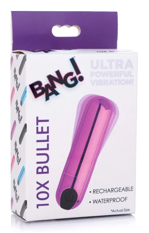 10x Rechargeable Vibrating Metallic Bullet – Purple