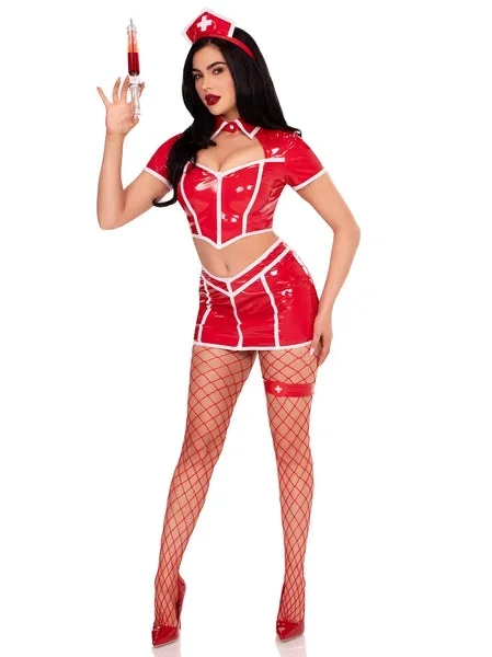 4 Piece Red Alert Nurse Costume –
