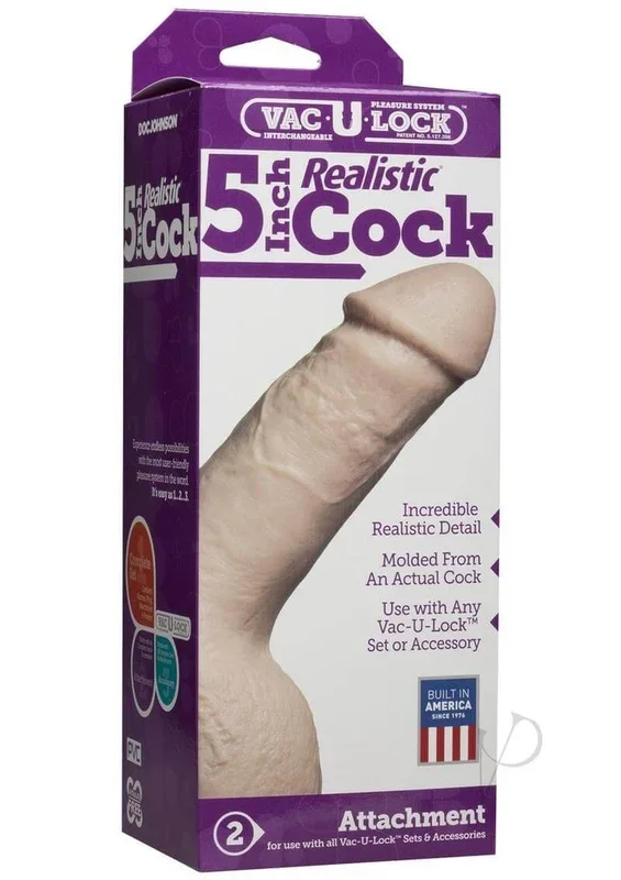 5-Inch Premium Realistic Vac-U-Lock Cock Attachment – American Made