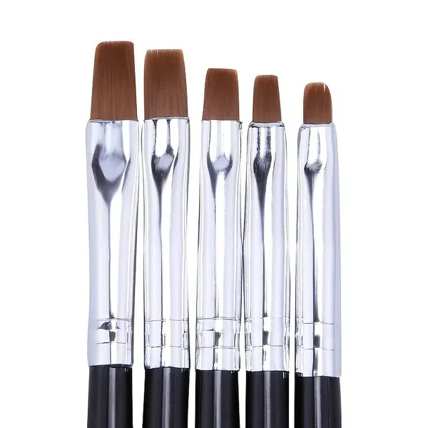 5 Pcs/Set Nail Art Brush Flat Pen Drawing Painting Tips Floral Painting Brush Manicure Nail Art Tool