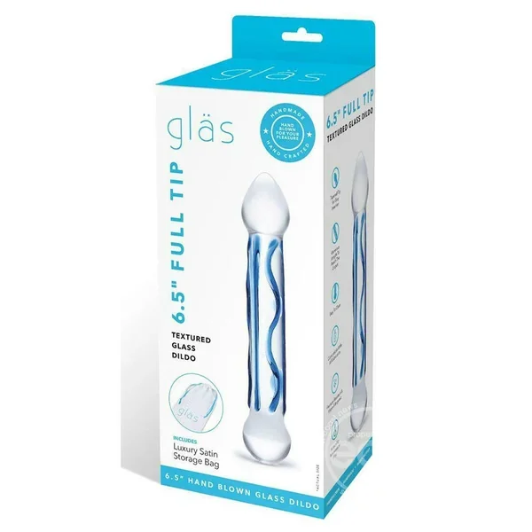 6.5 Inch Full Tip Textured Glass Dildo