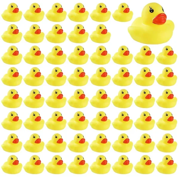 60 Pcs Rubber Ducks Bath Toys Mini Ducks Float And Fun Squeak For Baby Kids