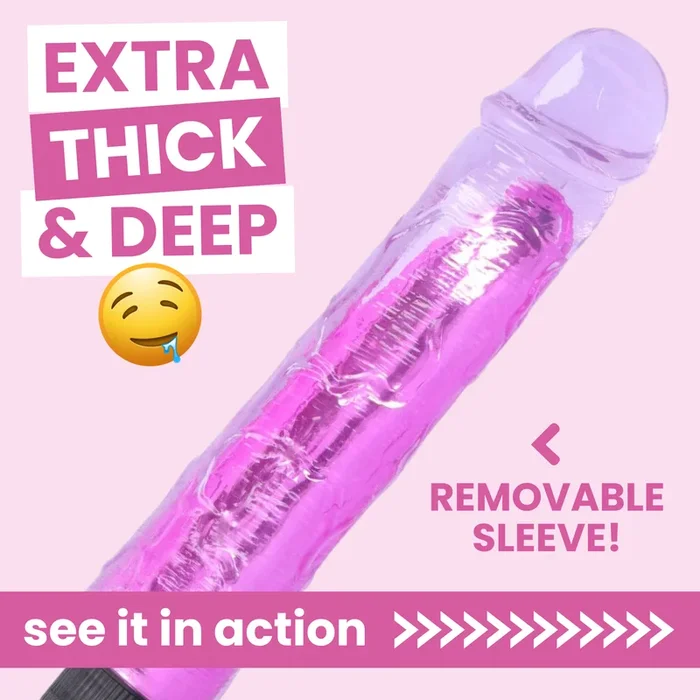 8 Inch Long Deep Penetration Vibrating Dildo