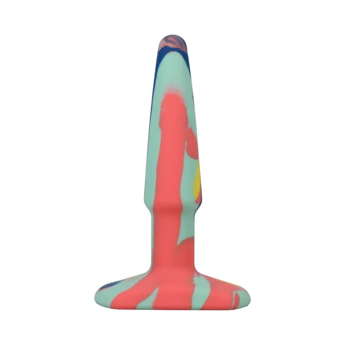 A-play Groovy Silicone Anal Plug 4 In. Multi-colored, Yellow