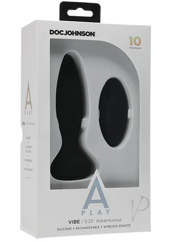 A-Play Vibe Adventurous Plug with Remote – Black | Powerful Vibrations for Anal Pleasure