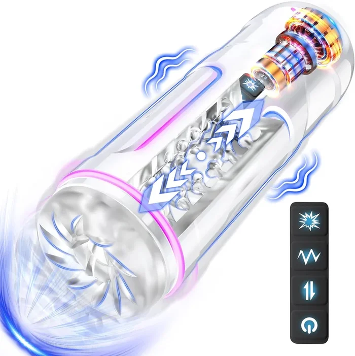 AAVIBE Automatic Male Masturbator – 5 Thrusting & Vibrating Modes, Pocket Pussy for Men