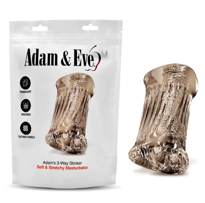 Adam & Eve Adam’s 3-Way Stroker – Clear Triple Hole Stroker