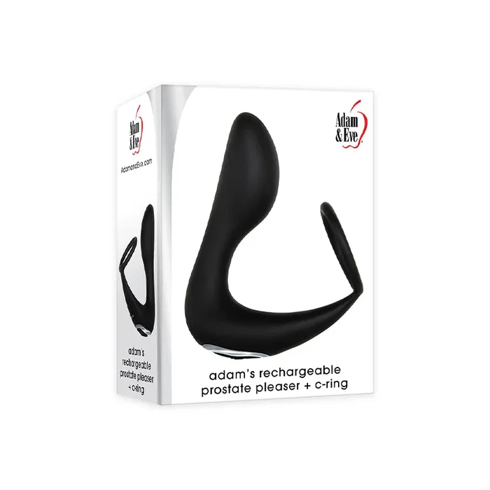 Adam & Eve Adam’s Rechargeable Prostate Pleaser + C-Ring Vibrating Cockring and Prostate Stimulator Black