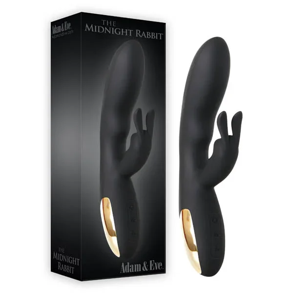 Adam & Eve The Midnight Rabbit – Black 20.3 cm (8”) Rabbit Vibrator