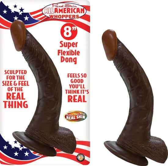 All American Whopper 8-Inch Realistic Dildo with Balls – Lifelike Pleasure in Brown