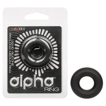 Alpha Liquid Silicone Prolong Medium Ring Black Stretchy Erection Enhancer