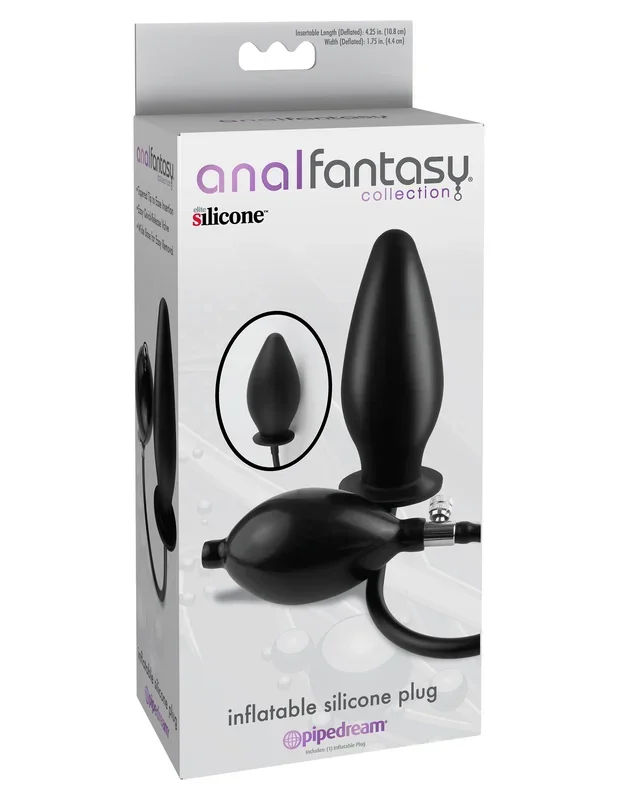 Anal Fantasy Collection Inflatable Silicone Plug Black