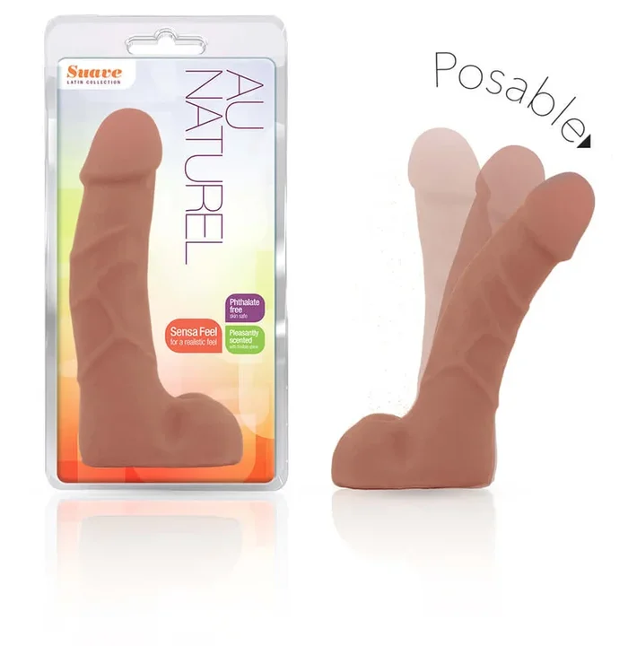 Au Naturel Suave Latin Dildo 7 Inches – Dual Density Sensa Feel, Realistic Texture