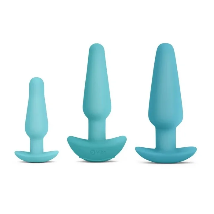 b-Vibe Anal Training & Education Butt Plug Set Blue