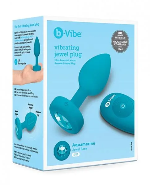 B-Vibe Remote Control Vibrating Jewel Plug (S/M) – Teal