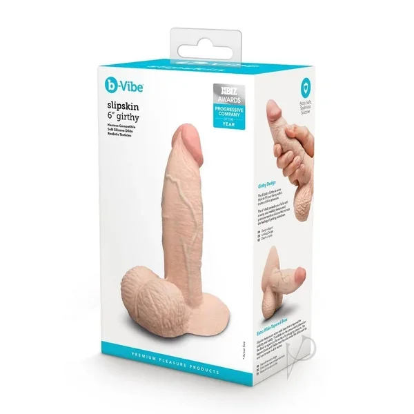 B-vibe Slipskin Dildo Girthy 6 Crm