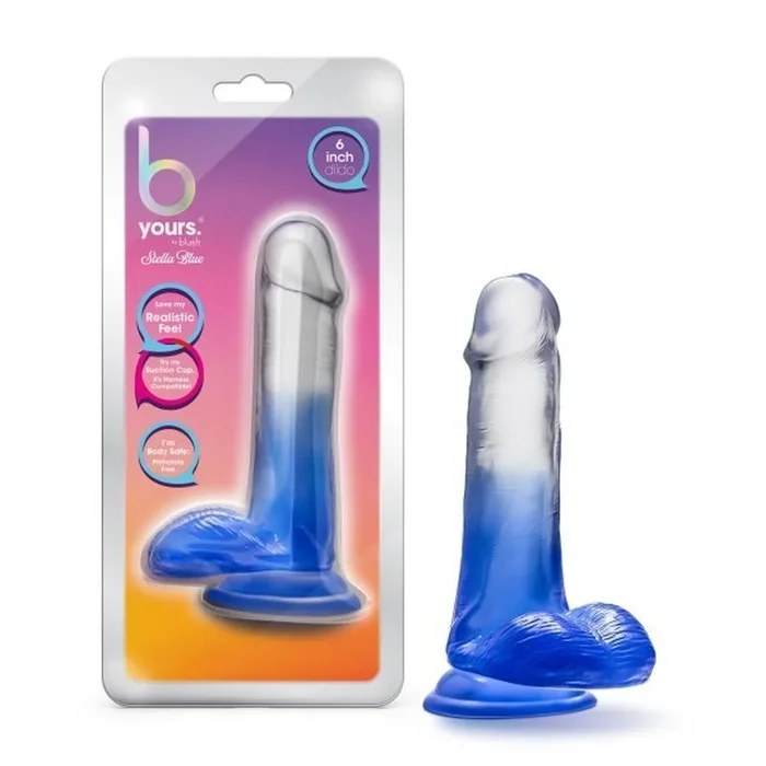 B Yours Morning Dew 6in Dildo Stella Blue with Suction Cup