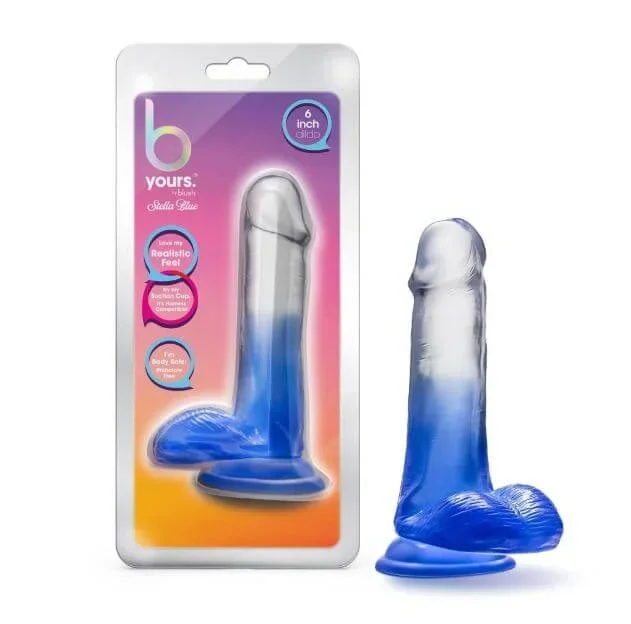 B Yours Stilla Blue Dildo 6 inches – Blue/Clear