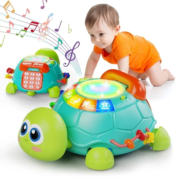 Baby Toys 6 To 12 Months, Tummy Time Toy For 12 18 Months, Musical Turtle C
