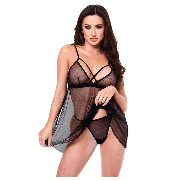 Baci 2 Piece Strappy Babydoll and G-String Set