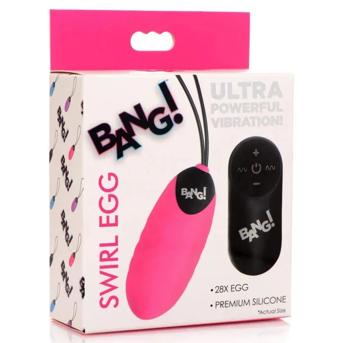 Bang 28x Swirl Silicone Egg Vibrator Pink