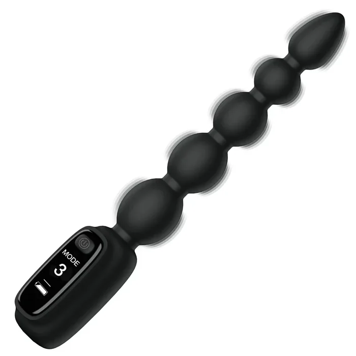 Bang! Silicone Vibrating Anal Beads with Digital Display – Black