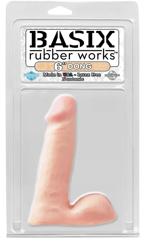 Basix Rubber Works 6″ Flesh Dong | Phthalate & Latex-Free, Hypoallergenic Rubber