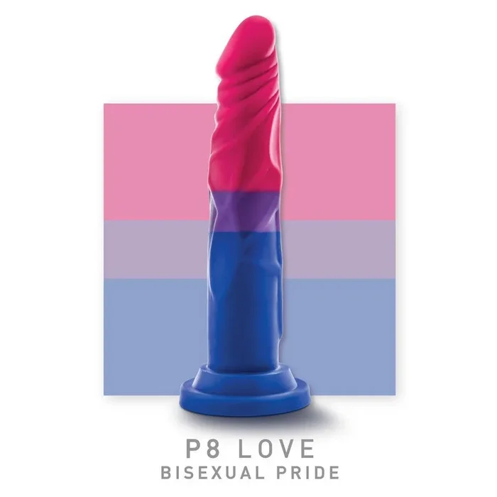 Bisexual Pride 7.5 Inch Silicone Suction Cup Dildo