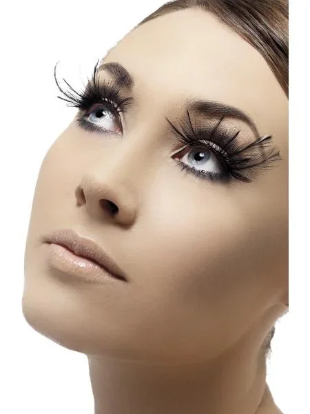 Black Eyelash with Feather Plumes