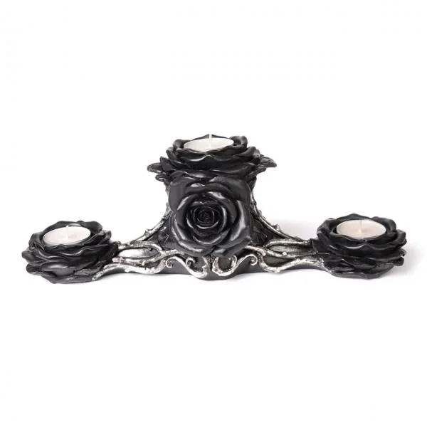 Black Rose Triple T-Light Holder