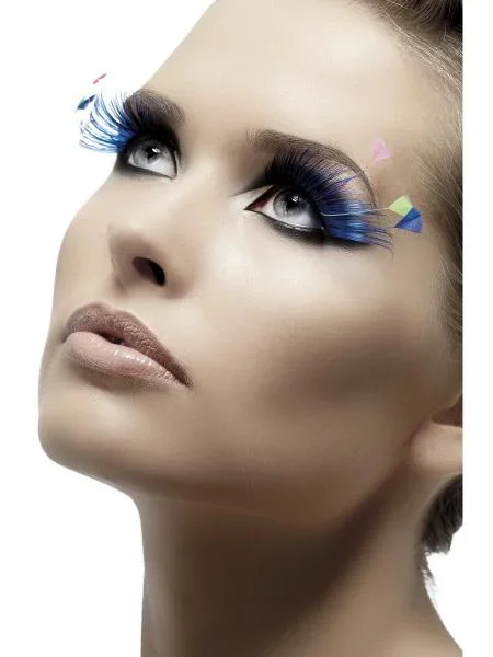 Blue Feather Plumes Eyelashes