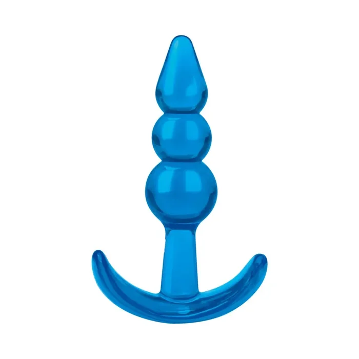 Blue Line Beginners Beaded Butt Plug Blue 3.75 Inch