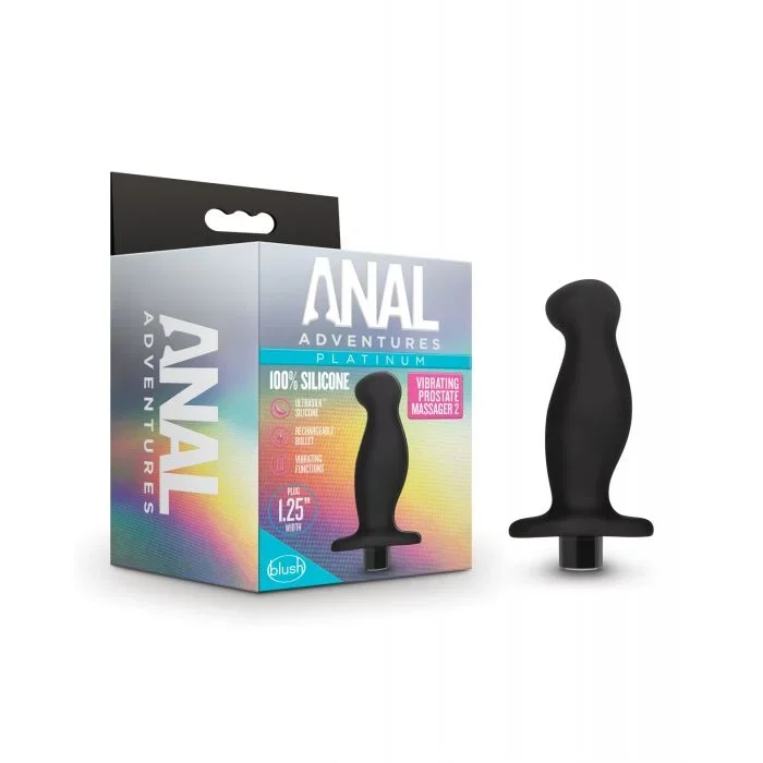 Blush Anal Adventures Platinum Silicone Vibrating Prostate Massager 02 – Black
