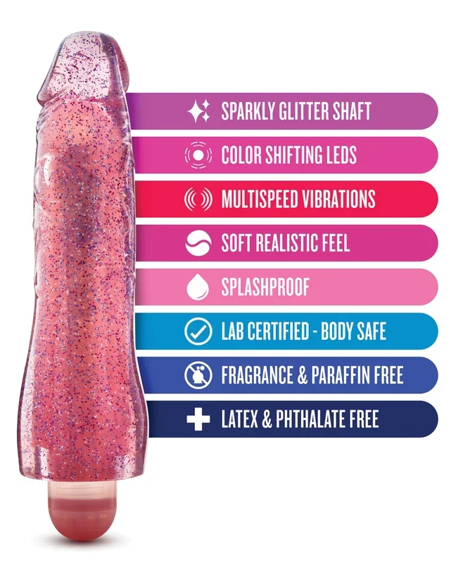 Blush Glow Dicks Glitter Vibrator Molly – Pink