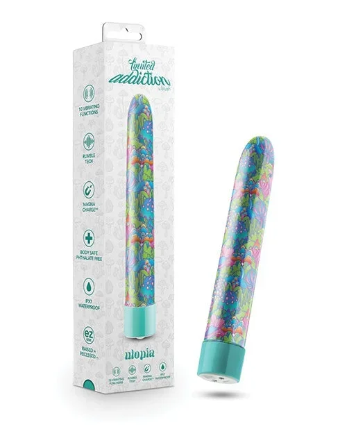 Blush Limited Addiction Utopia 7 inch Rechargeable Vibe – Aqua
