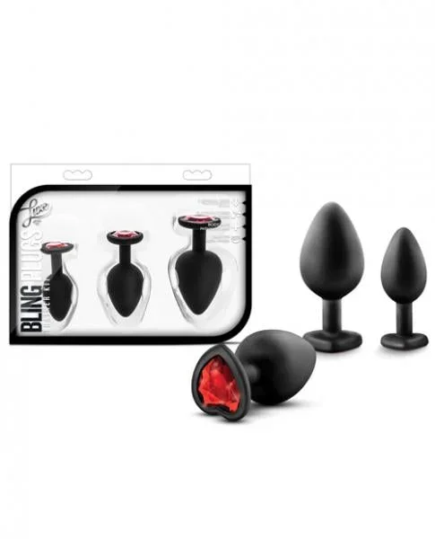 Blush Luxe Bling Plugs Training Kit – Black w/Red Gems