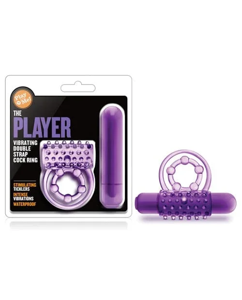 Blush Play With Me The Player Vibrating Double Strap Cockring – Purple