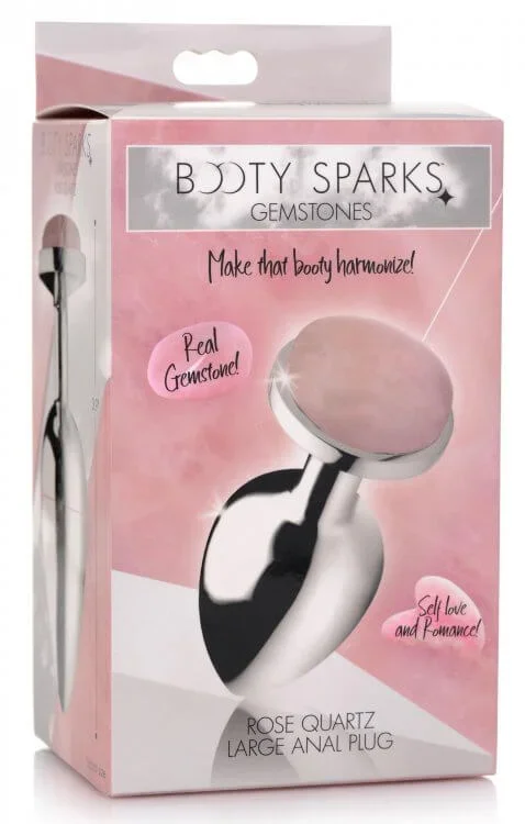 Booty Sparks Gemstones Large Anal Plug Rose Quartz