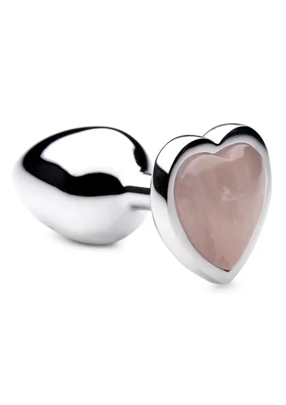 Booty Sparks Gemstones Rose Quartz Heart Small Anal Plug