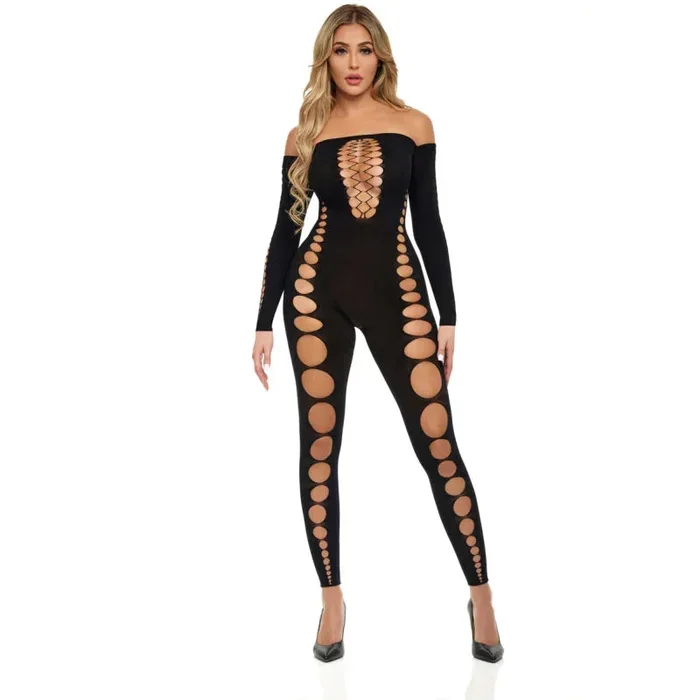 Boujee Gang Bodystocking – One Size – Black