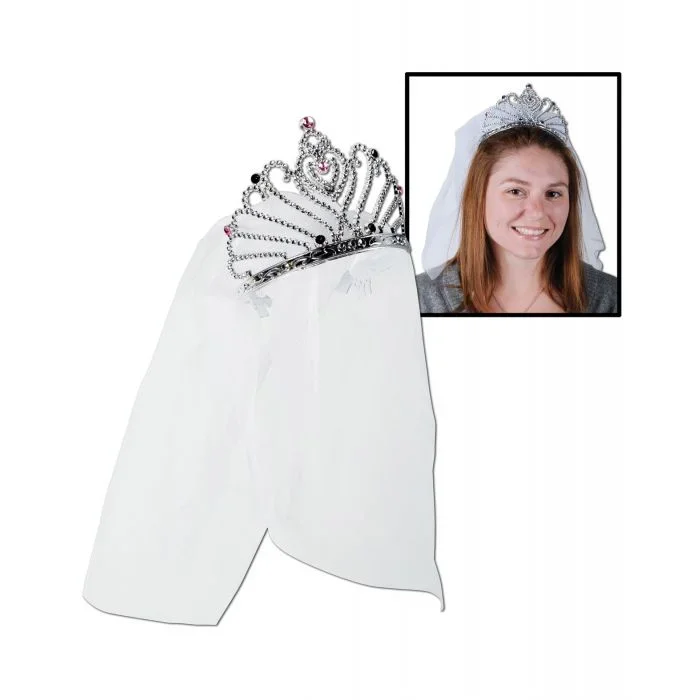Bride To Be Tiara And Veil Beistle Bridal Shower Accessory