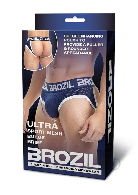 Brozil Ultra Sports Mesh Bulge Brief Blue Small Medium