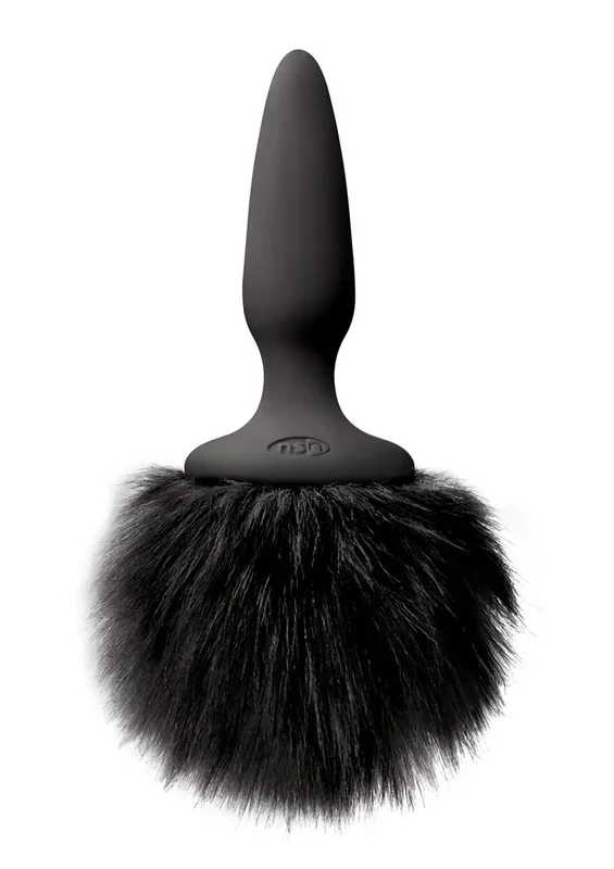 Bunny Tails Mini Silicone Butt Plug – Black Fur