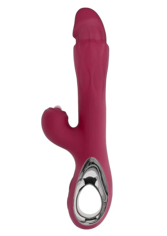 Bursting with Pleasure Rechargeable Silicone Inflatable Dual Rabbit Vibrator