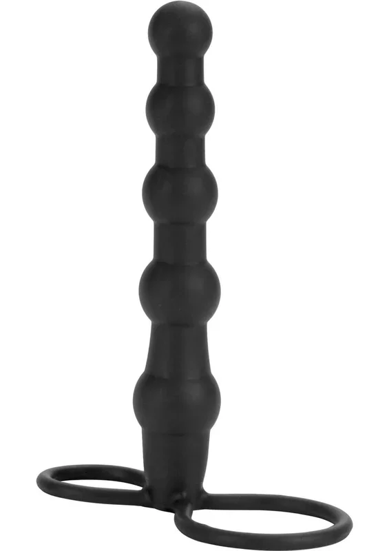 CalExotics Silicone Beaded Double Rider Anal Probe Cock Ring