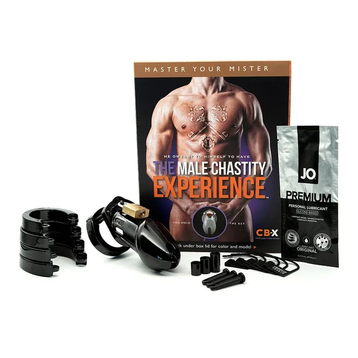 CB-6000 Chastity Cock Cage Kit – Black – Black 3.25 Inch Cock Cage Kit