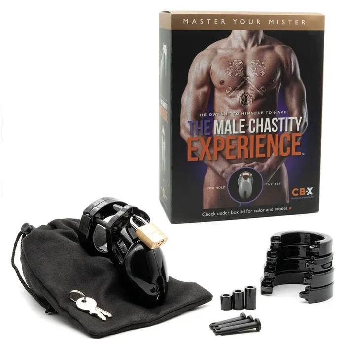 CB-6000S Chastity Cock Cage Kit – Black – Black 2.5 Inch Cock Cage Kit