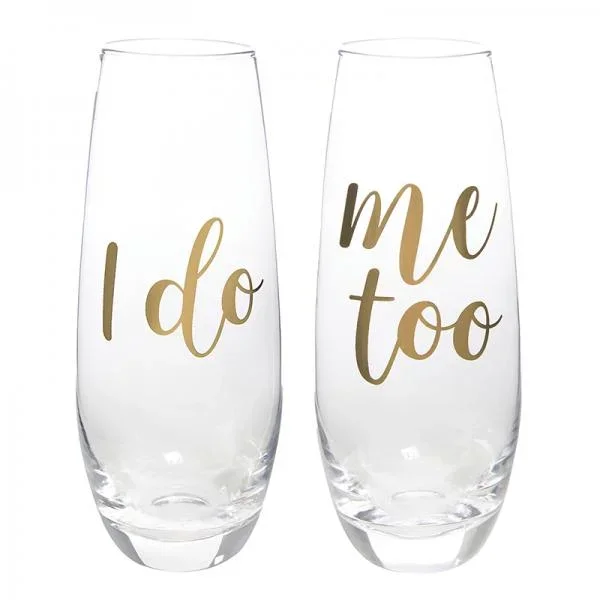 Champagne Glass Set – I Do, Me Too